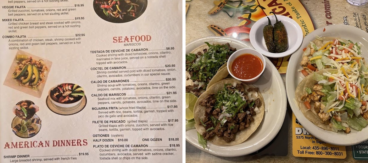 El Mexicano Restaurant Menu